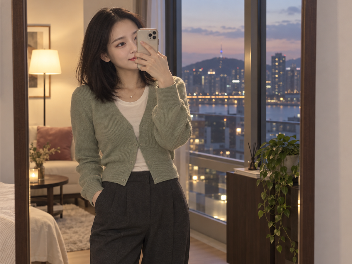 인천광역시 연수구 송도 이동과 방문 일정을 안내하는 젊은 성인 한국 여성 관리사